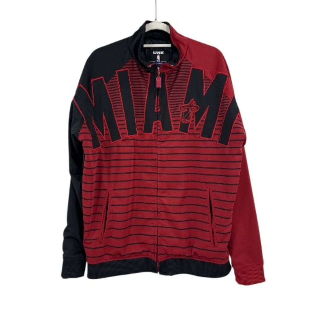 Miami Heat Zip up Jacket Mens Size XL flatline UNK track